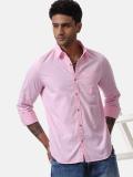 WROGN Men Solid Casual Pink Shirt