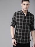 Roadster Men Checkered Casual Black Shirt