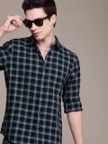 WROGN Men Checkered Casual Black Shirt