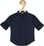 Allen Solly Boys Solid Casual Dark Blue Shirt