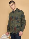 Wrangler Men Dyed/Ombre Casual Green Shirt