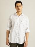 INDIAN TERRAIN Men Printed Casual White Shirt