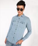 Spykar Men Solid Casual Light Blue Shirt