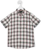 INDIAN TERRAIN Boys Checkered Casual White Shirt