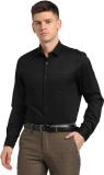 TURTLE Men Solid Formal Black Shirt