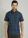 INDIAN TERRAIN Men Checkered Casual Blue Shirt