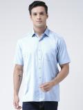 ZEAL Men Printed Formal Light Blue Shirt