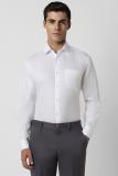 VAN HEUSEN Men Self Design Formal White Shirt