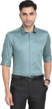 TURTLE Men Solid Formal Green Shirt