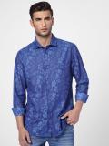 JACK & JONES Men Printed Casual Blue Shirt