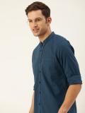 Mast & Harbour Men Solid Casual Blue Shirt