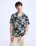 FLYING MACHINE Men Printed Casual Black Shirt