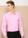 INVICTUS Men Checkered Formal Pink Shirt