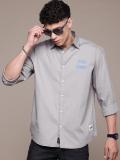 Roadster Men Solid Casual Grey Shirt