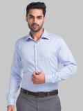 Raymond Men Self Design Formal Blue Shirt