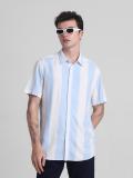 JACK & JONES Men Striped Casual Light Blue, White Shirt