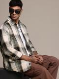 Roadster Men Checkered Casual Beige Shirt