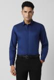 VAN HEUSEN Men Solid Formal Blue Shirt