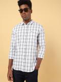 Wrangler Men Checkered Casual White Shirt