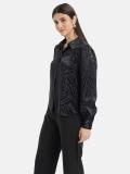 KAZO Women Solid Casual Black Shirt