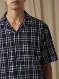 MUFTI Men Checkered Casual Blue Shirt