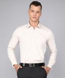 VAN HEUSEN Men Self Design Formal Beige Shirt