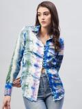 Marie Claire Women Dyed/Ombre Casual Blue Shirt