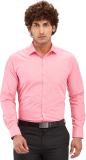 PARK AVENUE Men Self Design Formal Pink Shirt