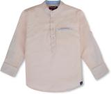 GINI & JONY Boys Solid Casual Beige Shirt