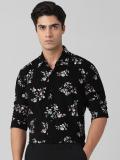 MUFTI Men Printed Casual Black Shirt