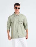 TOMMY HILFIGER Men Solid Casual Beige Shirt