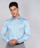 Raymond Men Self Design Formal Light Blue Shirt