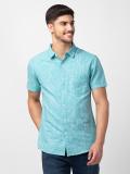 Spykar Men Printed Casual Blue Shirt