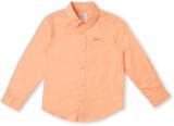 Pepe Jeans Boys Solid Casual Orange Shirt