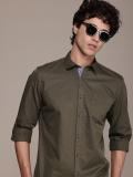 French Connection Men Solid Casual Green Shirt