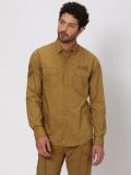 MUFTI Men Solid Casual Khaki Shirt