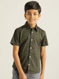 INDIAN TERRAIN Boys Printed Casual Green Shirt