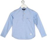 INDIAN TERRAIN Boys Solid Casual Blue Shirt