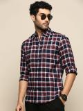 INVICTUS Men Checkered Casual Blue Shirt