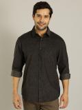 INDIAN TERRAIN Men Printed Casual Black Shirt