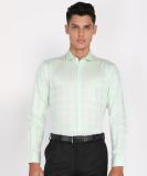 PETER ENGLAND Men Checkered Formal Light Green Shirt