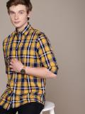 NAUTICA Men Checkered Casual Yellow Shirt