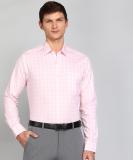 ARROW Men Checkered Formal Pink Shirt