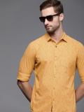 WROGN Men Printed Casual Yellow Shirt