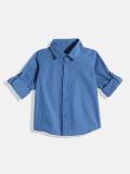 United Colors of Benetton Baby Boys Solid Casual Blue Shirt