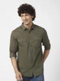 Spykar Men Solid Casual Green Shirt