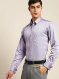 Hancock Men Solid Formal Purple Shirt