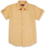 GINI & JONY Boys Self Design Casual Orange Shirt