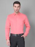 Canary London Men Solid Formal Pink Shirt