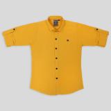 MashUp Boys Self Design Casual Yellow Shirt